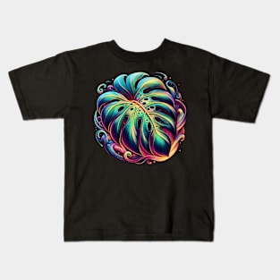 Monstera plant abstract Kids T-Shirt